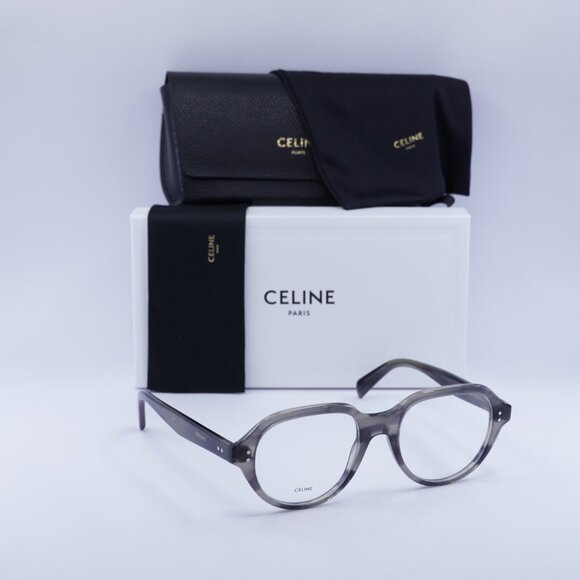 Celine CL50145I 005 Square Eyeglasses - Crystal Black and Grey 52mm - Picture 4 of 9